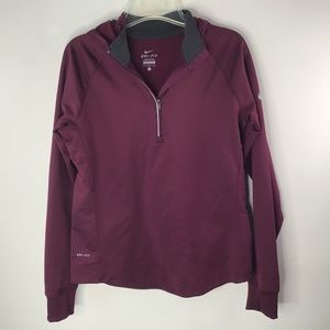 Women’s Nike Dri Fit  Quater Zip  Long Sleeve Hooded Jacket